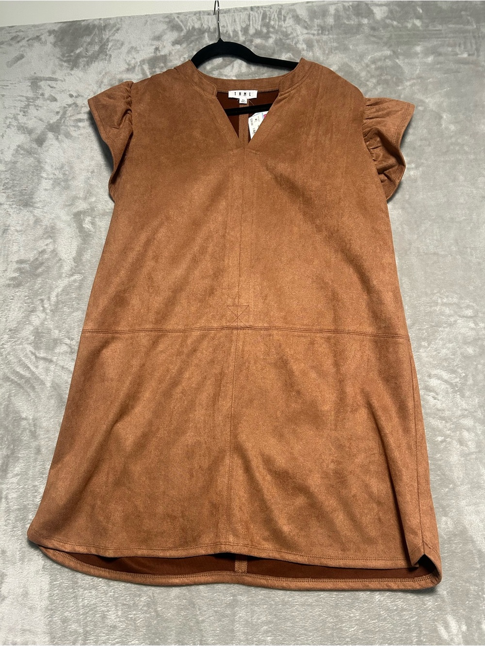 THML Sarah Faux Suede Dress Women’s XL Brown